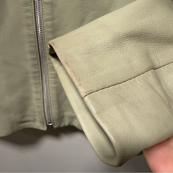 VTG 70s Cream Leather Cafe Racer Jacket UK Small Made in England - Picture 8 of 16